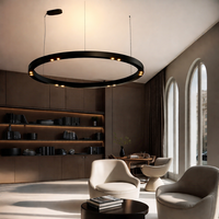 Kruhová - TI 1122COFNEE28B Závěsné svítidlo BELLAIUP černé 115W 13000lm + 12W 1680lm 3000K - Team Italia