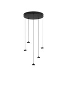 Sestavte si sami - FAN LED-BASE-S-R5-NERO Konstrukce matná černá kovová závěsná konstrukce s integrovaným LED světelným bodem 20 W a kabelem pr. 35 cm x výška 210 cm, nas - FANEUROPE