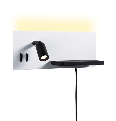 Dekorativní - P 71102 LED nástěnné svítidlo Serra USB C 2700K / 230V 5,5 / 1x2,6W stmívatelné bílá mat/černá mat - PAULMANN - foto 1
