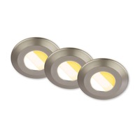 Koupelnová - BRI 7589032 Klira 3ks sada vestavných bodových svítidel do koupelny 230V, stmívatelné, IP44, matný nikl - BRILONER