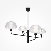 Dekorativní - M MOD177PL-04B Závěsné svítidlo Memory E14 4x40W černý kov čiré sklo - MAYTONI