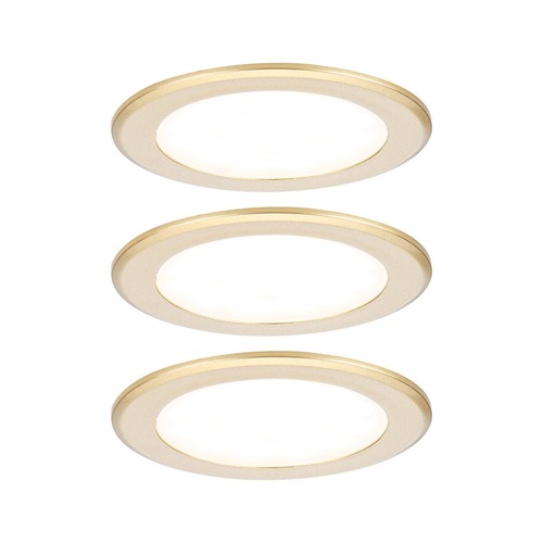 Zapuštěná - P 93119 LED vestavná nábytková svítidla 3ks sada kruhové 65mm 3x2,5W 230/12V 3000K zlatá mat - PAULMANN - foto 1