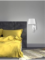 S ramenem - NV 6102682 Nástěnné svítidlo CINGO chrom a bílé stínidlo LED 3W 3000K E27 1x60W s vypínačem a čtecí lampičkou - NOVA LUCE