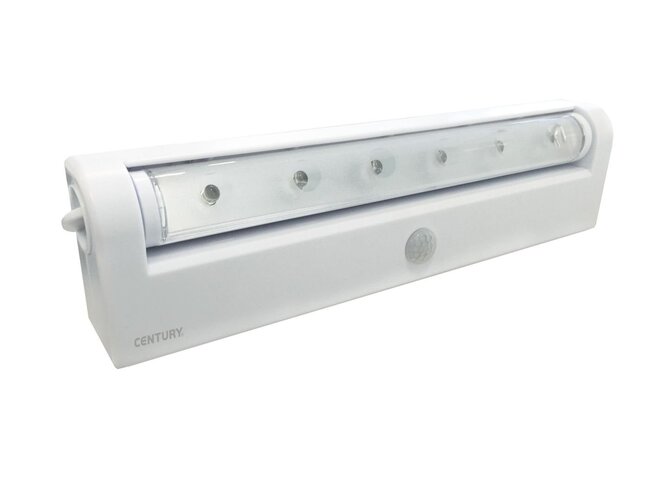 Přisazená - CEN SLDS-042240 LED SVÍTIDLO SENSOR otočné 25d 0,4W 4000K 40Lm 120d IP20 na baterie 3x1,5V AAA - CENTURY - foto 1