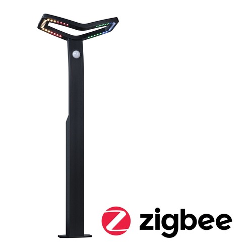 Sloupková - P 94794 LED stojací svítidlo Smart Home Zigbee 3.0 Alara pohybové čidlo IP44 hranaté 665mm RGBW+ 10W 230V antracit kov - PAULMANN - foto 1