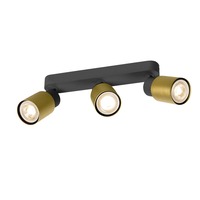Bodová - LA 1008321 PURI 2.0 Tube nástěnné a stropní svítidlo, dlouhé provedení, 3 x max. 6W GU10, černá / zlatá - BIG WHITE (SLV)
