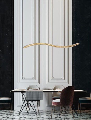 Podélná - NV 9333078 Závěsné svítidlo AURELIA zlatý kov a křišťál LED 40W 230V 3500K IP20 stmívatelné - NOVA LUCE - foto 1