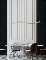 Podélná - NV 9333078 Závěsné svítidlo AURELIA zlatý kov a křišťál LED 40W 230V 3500K IP20 stmívatelné - NOVA LUCE