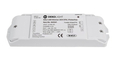 Ovladače a stmívače pro jednobarevné LED pásky - IMPR 843341 Deko-Light nízkonapěťový DALI stmívač (CV, DC) - DALI 2 PWM stmívač CV 2CH, 12-48V, 8A/kanál, DT