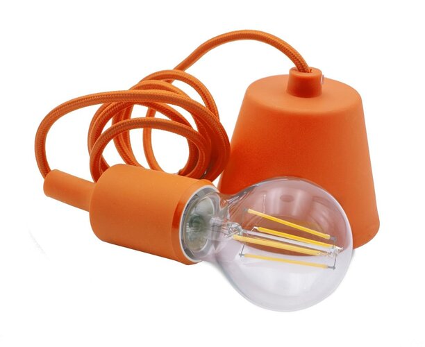 Subtilní - CEN FTAR-150 SILIKONOVÝ ZÁVĚS FANTASY ORANŽOVÝ pro LED žárovky délka 150cm E27 IP20 Visual Box - CENTURY - foto 1