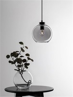 Koule - NV 9241130 Závěsné svítidlo PALMER kouřové sklo černý kabel černá kovová základna E27 1x12W 230V IP20 bez žárovky - NOVA LUCE