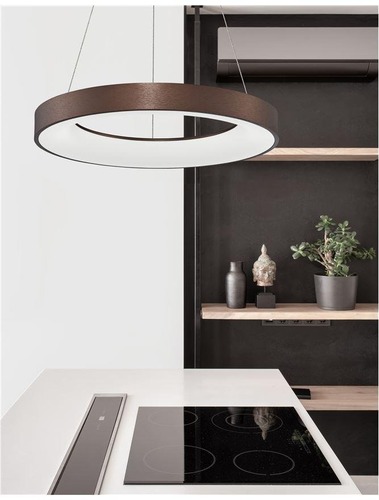 Kruhová - NV 9453455 Závěsné svítidlo RANDO THIN broušený kávově hnědý hliník a akryl LED 50W 230V 3000K IP20 stmívatelné - NOVA LUCE - foto 1
