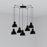 Kónická - FARO 64255-112-7L VENICE závěsné svítidlo 7x žárovka, černá - FARO