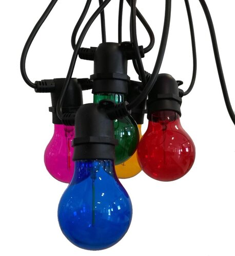 Dekorační - CEN FSTACO-062722 LED FIESTA Světelný řetěz s 10 LED žárovkami barevné 6W E27 200Lm IP44 - CENTURY - foto 1