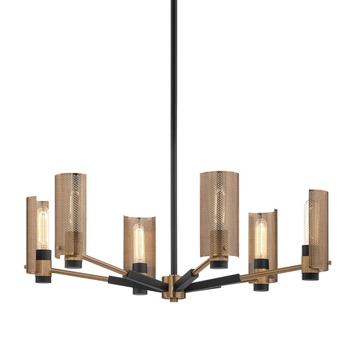 Dekorativní - HVLG F6876-CE Závěsné svítidlo PILSEN kov/ocel bronz/staromosaz/mosaz E27 6x8W - HUDSON VALLEY (Troy) - foto 1