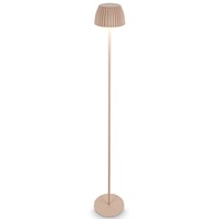 Stojací lampy - BRILO 1238011 nabíjecí stojanová lampa Riffle - 124 cm, 4,2W, 400lm, bezdrátová, LED, stmívatelná, dotykový vypínač, béžová - BRILO