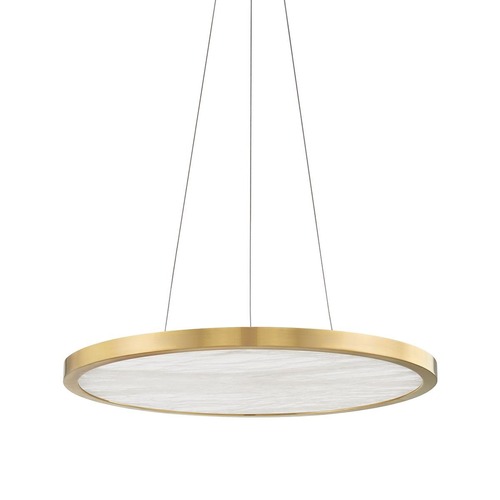 Kruhová - HVLG 6324-AGB-CE Závěsné svítidlo EASTPORT mosaz staromosaz/bílá LED 32W 2700K stmívatelné - HUDSON VALLEY - foto 1