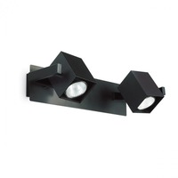 Bodová - ILUX 156705 Bodové stropní a nástěnné svítidlo Ideal Lux Mouse AP2 nero 156705 2x50W černé - IDEALLUX