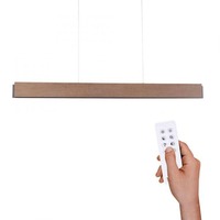 Podélná - PN 2465-79 PALMA LED závěsné svítidlo, dřevo, stmívatelné, CCT, dálkový ovladač, IP20 2700-5000K - PAUL NEUHAUS