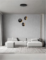 Vícečetná - NV 9695249 Závěsné svítidlo SHELL černá a zlatý hliník a železo LED 21W 3000K - NOVA LUCE