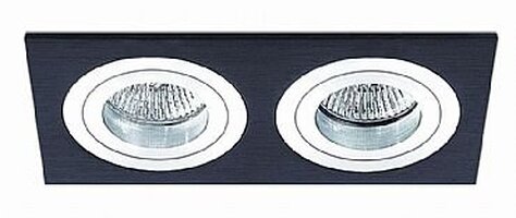 Hranatá - BPM 3055LED2.D40.3K Vestavné svítidlo Aluminio Negro, černá 2x 7W LED 230V - BPM