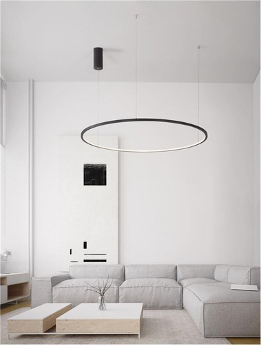 Kruhová - NV 9345609 Závěsné svítidlo TARQUIN černý hliník a akryl LED 58W 230V 3000K IP20 stmívatelné - NOVA LUCE - foto 1
