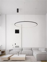 Kruhová - NV 9345609 Závěsné svítidlo TARQUIN černý hliník a akryl LED 58W 230V 3000K IP20 stmívatelné - NOVA LUCE