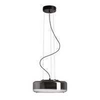 Kruhová - RED R14400 NAOMI LED závěsné svítidlo, skleněná kouřové sklo/mléčné sklo/černá - RED - DESIGN RENDL