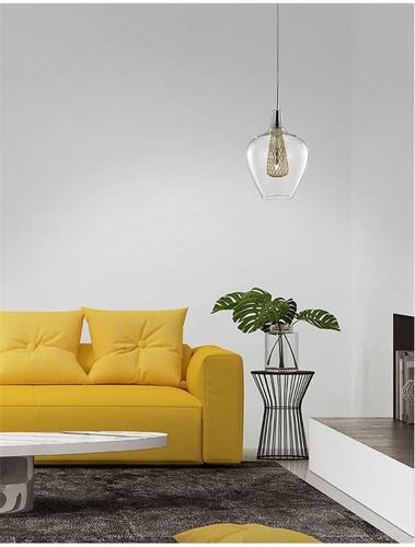 Koule - NV 1500202821 Závěsné svítidlo FILO chromovaný hliník čiré sklo a zlatý rám G9 1x5W bez žárovky - NOVA LUCE - foto 1