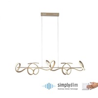 Podélná - LD 19033-60 CURLS LED závěsné svítidlo, matná mosaz, moderní design SimplyDim 3000K - LEUCHTEN DIREKT / JUST LIGHT