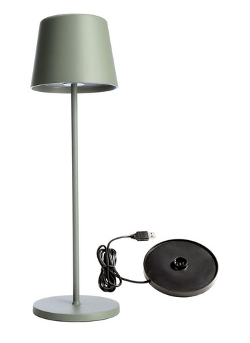 Na stůl - IMPR 620195 Deko-Light nabíjecí svítidlo - sada Canis šedozelená + nabíjecí základna - LIGHT IMPRESSIONS - foto 1