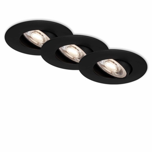 Kruhová - BRI 7048-035 3ks sada LED vestavné svítidlo, pr. 9 cm, nastavitelné, 5 W, černá - BRILONER - foto 1