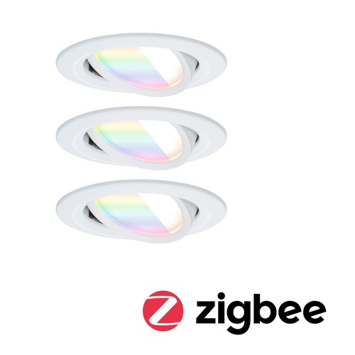 Kruhová - P 92433 LED vestavné svítidlo Nova Coin kruhové 84mm 50° RGBW+ 3x6W 230V bílá mat hliník - PAULMANN - foto 1