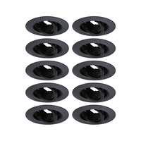 Kruhová - P 92117 Vestavné svítidlo 10ks-sada výklopné kruhové 90mm 30° GU10 max. 10x10W 230V černá - PAULMANN