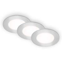 Kruhová - BRI 7057-434 LED vestavná svítidla 3ks sada, pr.8,6 cm, 3x LED, 3 W, 350 lm, matný chrom - BRILONER