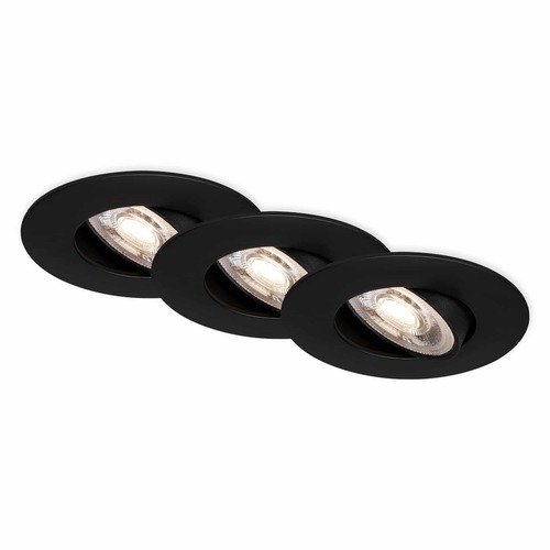 Kruhová - BRI 7602035 LED vestavné svítidlo 4,4 cm 3x 4,9W 480lm černá - BRILONER - foto 1