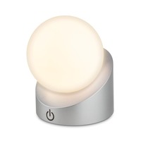 Stolní lampy dekorační - BRILO 7561014 Sora Mini LED stolní lampička bezdrátová IP54, stmívatelné, dotykový vypínač, matný chrom - BRILO