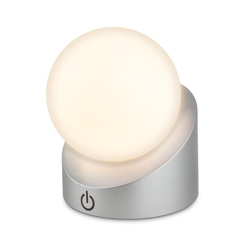 Stolní lampy dekorační - BRILO 7561014 Sora Mini LED stolní lampička bezdrátová IP54, stmívatelné, dotykový vypínač, matný chrom - BRILO - foto 1
