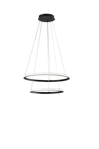Kruhová - FAN LED-AXIS-S6040-SPI-NER Závěsné LED svítidlo Axis černá, 31 W, 3360 lm, CCT + RGB, digitální s dálkovým ovladačem, formát 60/40 x 150 cm - FANEUROPE - foto 1