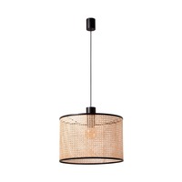 Válec - FARO 64315-49 MAMBO 450 závěsné svítidlo, černá/ratan, pr.450 - FARO