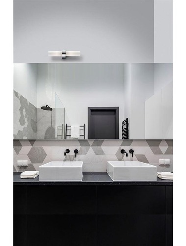 Podélná - NV 6310541 Nástěnné svítidlo POLO bílé opálové sklo chromovaný hliník E14 2x5W bez žárovky IP44 - NOVA LUCE - foto 1