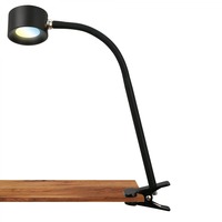 Stolní lampy s klipem - BRILO 2499015 Tari LED lampička na psací stůl, stmívatelné, magnetická hlava, černá - BRILO