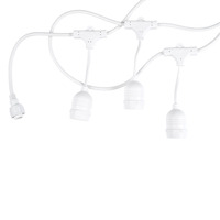 LED venkovní světla - Venkovní String Light White 15PCS E27 14.4M Závěsné zásuvky - Žárovky nejsou součástí balení