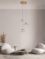 Vícečetná - NV 9006048 Závěsné svítidlo KING mosazný zlatý kov foukané čiré sklo G9 3x5W 230V IP20 bez žárovky - NOVA LUCE