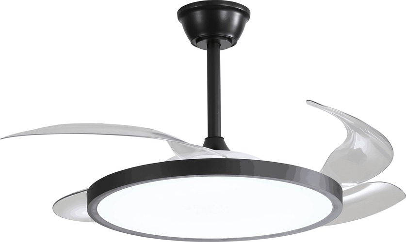 LED stropní svítidla - LED stropní ventilátor 36W/3CCT Black Slim + dálkové ovládání - foto 1