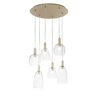 Dekorativní - FAN I-BRANDY-S6 Závěsné svítidlo Brandy, zlaté, 6xE14, 60 x 50 x 150 cm - FANEUROPE