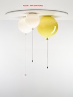 Dekorativní - BRO PC01339_005 Stropní svítidlo MEMORY SET S OVAL - barva skla: triplex opál + červená + amber, bílý baldachýn, bílý spínač - BROKIS