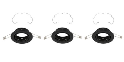 Kruhová - BRI 7110-035 3ks sada LED vestavné svítidlo, pr. 8,6 cm, černá - BRILONER