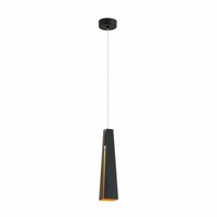 Kónická - FARO 64172 PLUMA závěsné svítidlo, černá a zlatá - FARO