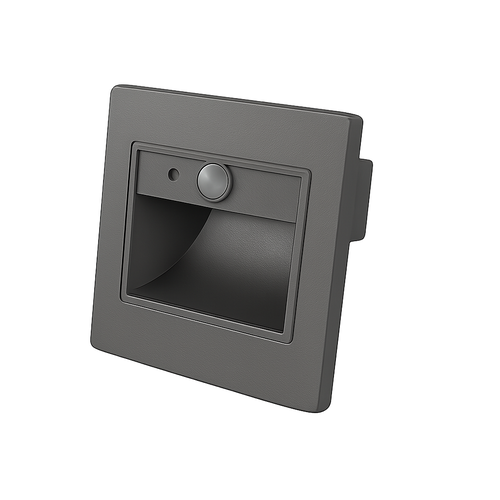 LED poziční světla Optonica - LED krokové světlo čtverec 1W 3000K IP20 šedá + senzor - foto 1